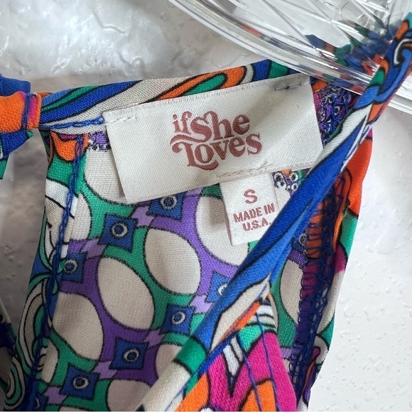 If She Loves Dress Women Small Maxi 70s Floral Cut Out Poppy Reversible  B29 - Picture 10 of 12